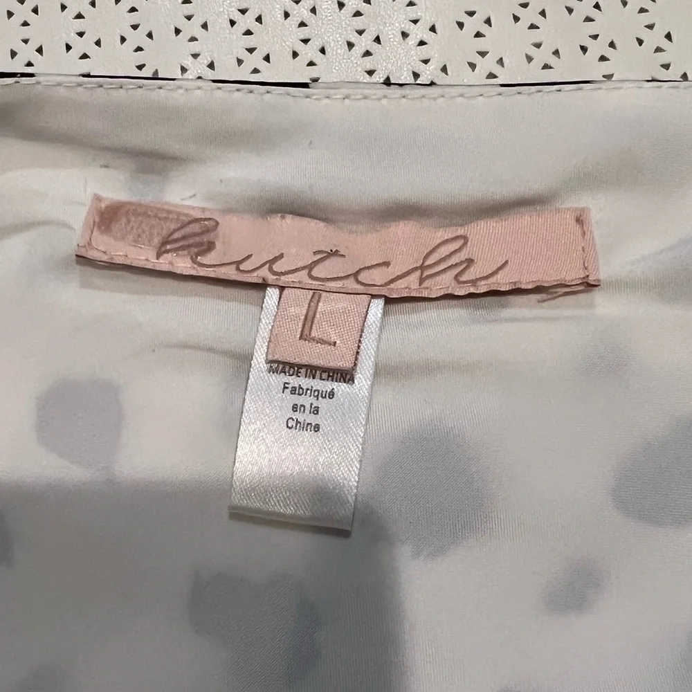 HATCH Midi Dress L Black White Spot Print Spaghetti Strap V-Neck Slit - Picture 9 of 13